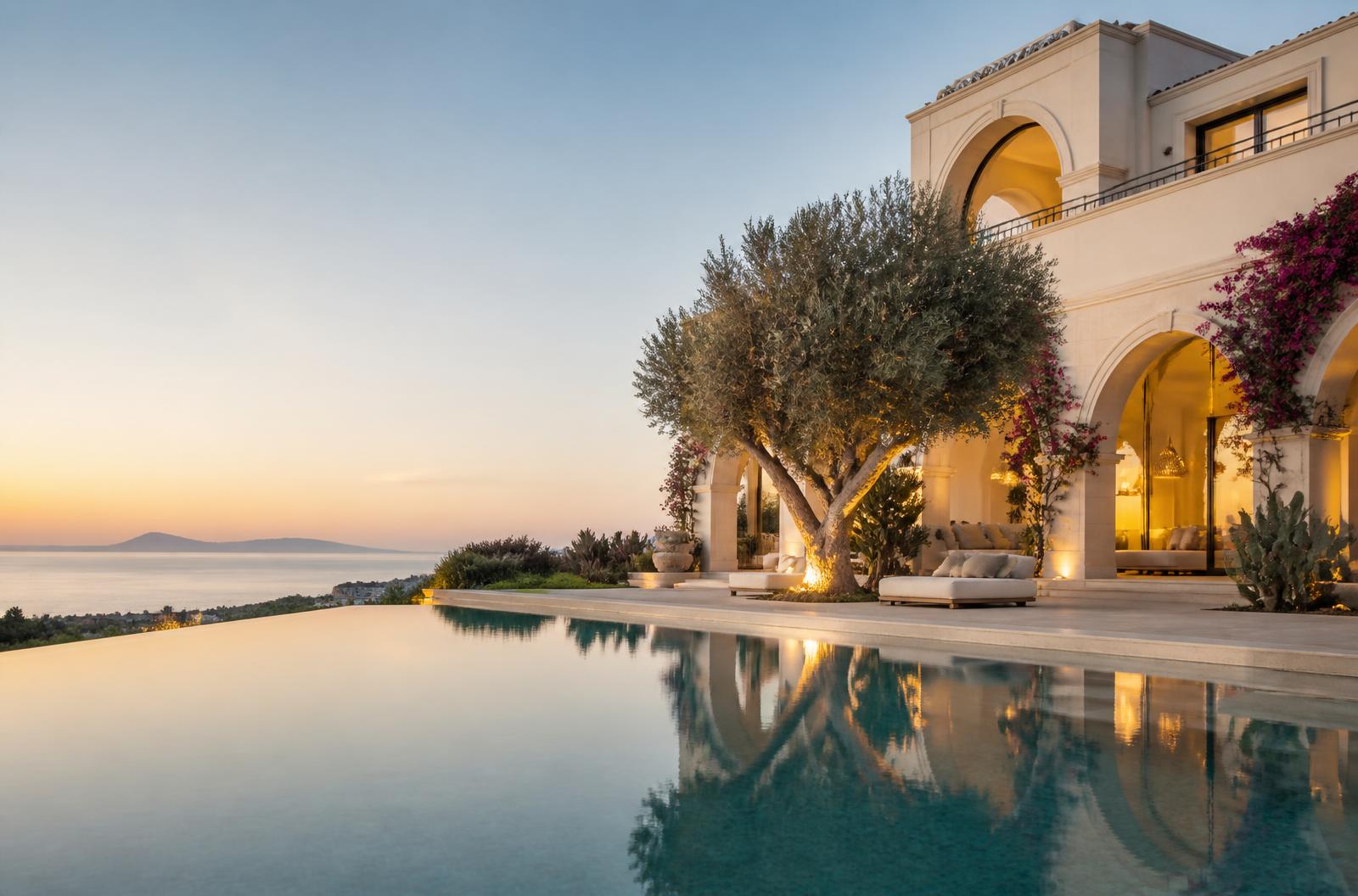 Villa méditerranéenne de luxe surplombant la côte tunisienne